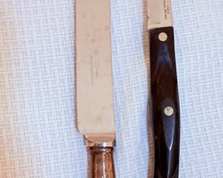 Sterling handled knife and Cutco knife