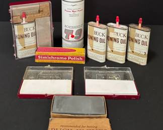 Vintage Buck Knives Honing Sharpening Collection Kit 133, Washita Stone 131, Boxed Stone