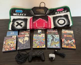 Retro Sony PlayStation 2 Lot Games, Konami Dance Pad, Controller, EyeToy, More