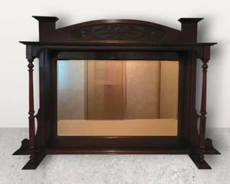 Gorgeous Antique Edwardian Art Nouveau Overmantel Mirror Shelf