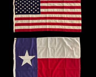 U.S. Texas Flags Patriotic Duo