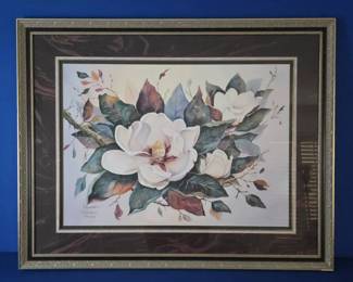 Large B. Sumrall Baldwin Magnolias Limited Edition Signed Framed Print