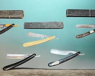 Collection of 5 Vintage Straight Razors Wade Butcher, Simmons, More
