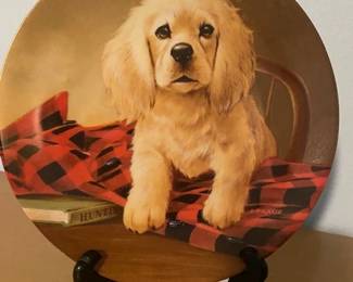 Edwin M. Knowles Fine China Plate Collection, "Field Puppies"