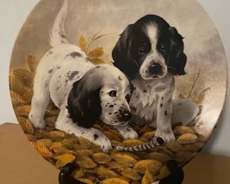Edwin M. Knowles Fine China Plate Collection, "Field Puppies"