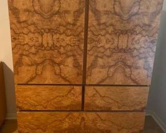 Armoire, MCM Lane Burlwood by Milo Baughman, 9-Drawers, 42"W x 17"D x 58"H