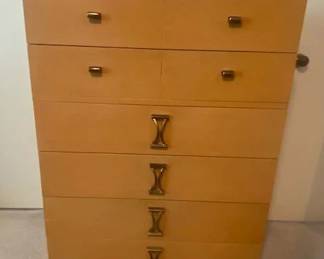 6-Drawer Blonde Wood MCM Hiboy Deresser