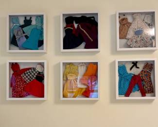 Vintage Barbie Clothes in Shadow boxes