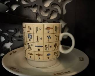 Fathi Mahmoud Limoges Egypt Coffee Cup and Saucer Set