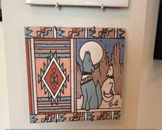 TuOti The Serenading Coyotes Ceramic Tile Art