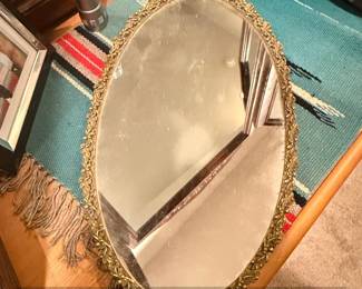 Vintage Matson Gold Ormolu Rose Vanity Mirror Tray