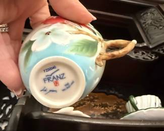 Franz Porcelain Cardinal and Dogwood Tea Cup with Saucer and Spoon third image