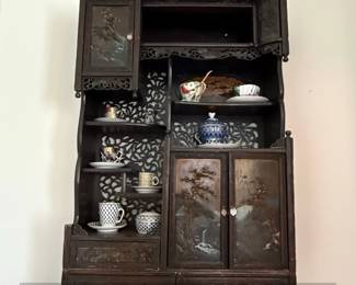 Antique Japanese Meiji Period Shodana Display Cabinet