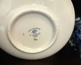 Imperial Porcelain Manufactory IPM Cobalt Net Pattern Lidded Bowl and Saucer second image