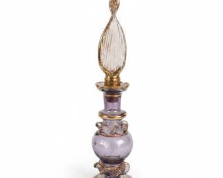 Vintage Perfume Bottle with Ornate GoldTone Accents
