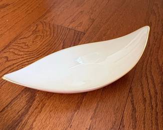 Lenox Leaf Serving Dish with Gold Trim