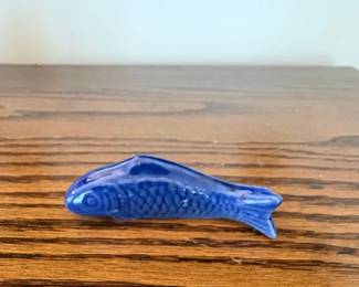 Blue Ceramic Fish Chopstick Rest