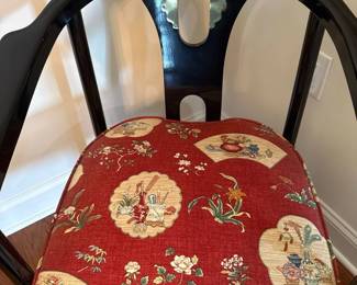 James Mont Style Black Lacquer Chinoiserie Corner Chair second image