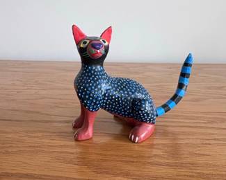 Oaxacan Folk Art Cat Figurine Alebrije Style