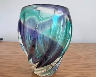Murano Art Glass Swirl Vase
