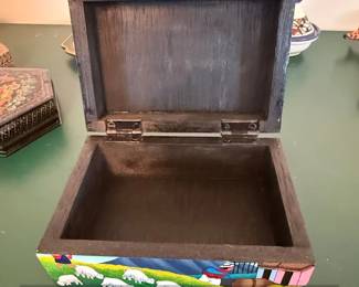 Gabriel Cuyo Painted Hexagonal Wooden Keepsake Box second image