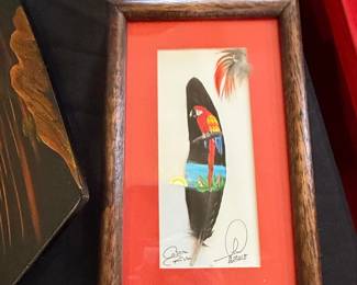 HandPainted Macaw Feather Art