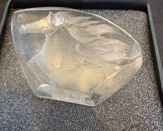 Mats Jonasson Crystal Horse Sculpture