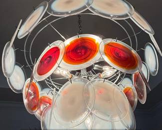 Vistosi Style Murano Glass Disc Chandelier second image