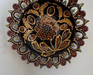HandPainted Ceramic Decorative Plate Bulgarian Folk Art