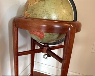 Vintage Replogle Illuminated World Globe on Wooden Stand third image