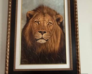 Lion in Grass Limited Edition Print by Armand Boni