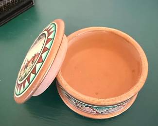 Terracotta Trinket Box with Andean Scene third image