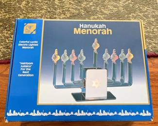 Colorful Lucite Electric Lighted Menorah