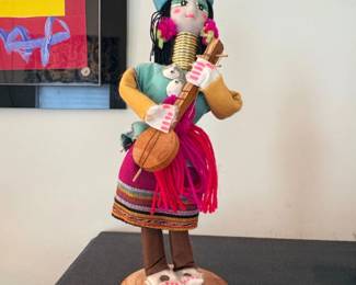 Kayan Woman Doll with Musical Instrument