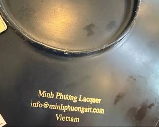 Minh Phuong Lacquer Hexagonal Decorative Plate with MotherofPearl Inlay second image