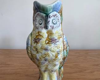 Majolica Owl Pitcher