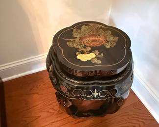 Chinese Export Lacquer Drum Stool