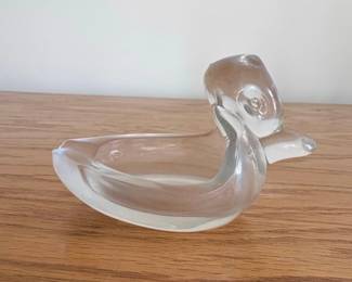 Glass Duck Ashtray or Trinket Dish