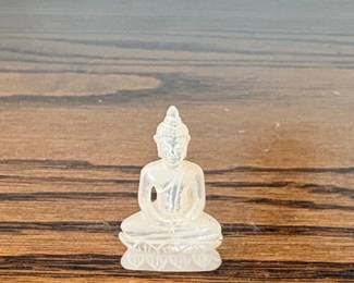 Clear Resin Buddha Figurine on Lotus Base