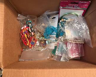 Assorted Craft Jewelry Making Supplies Lot with Decorative Floral Wire