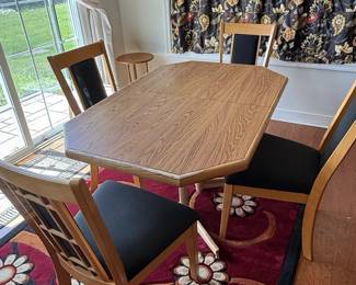 Oak Veneer Dining Set with Four Chairs second image