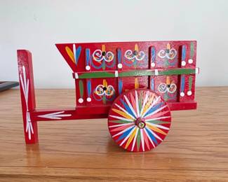 HandPainted Wooden Ox Cart Miniature Costa Rican Carreta Tpica