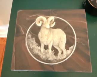Carved Bighorn Sheep Decorative Box