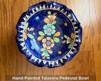 HandPainted Talavera Pedestal Bowl second image