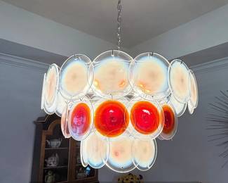Vistosi Style Murano Glass Disc Chandelier