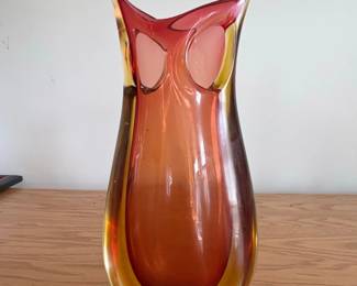 Murano Sommerso Art Glass Vase