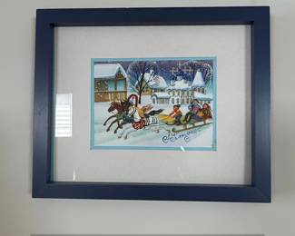 Signed Russian Winter Sleigh Ride Painting by A. Korovkin