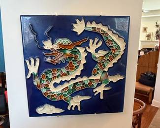 Ceramic Dragon Wall Plaque
