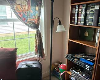 Bronze Arc Floor Lamp with Frosted Glass Shade and Reading Light