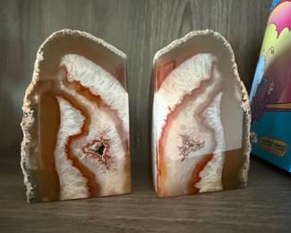 Agate Geode Bookends